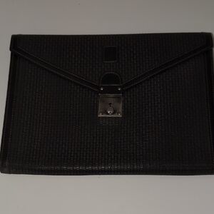 Bally Leather and Coated Canvas Clutch